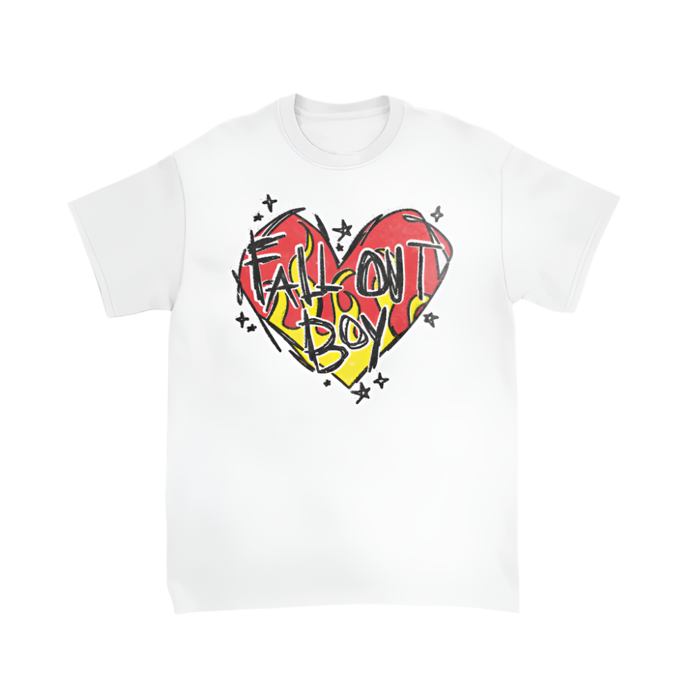SCRATCH HEART LOGO - White T-shirt