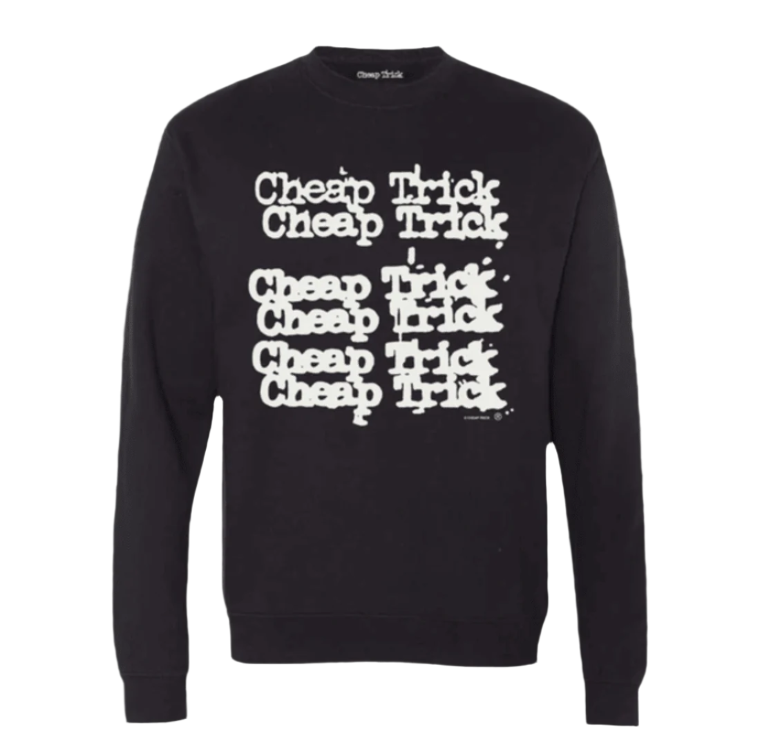 STACKED LOGO - Black long sleeve crew neck